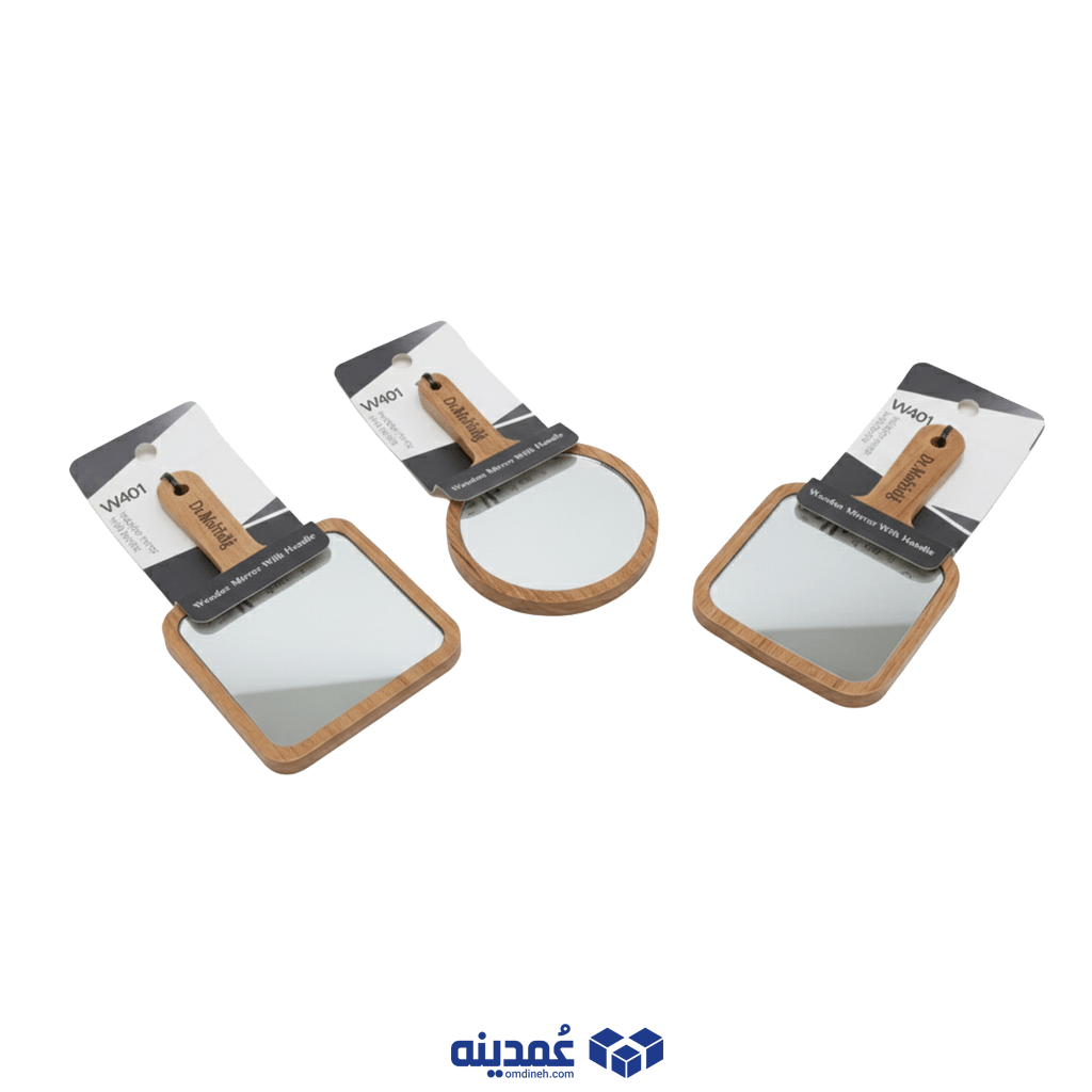آینه چوبی دسته دار سایز کوچک