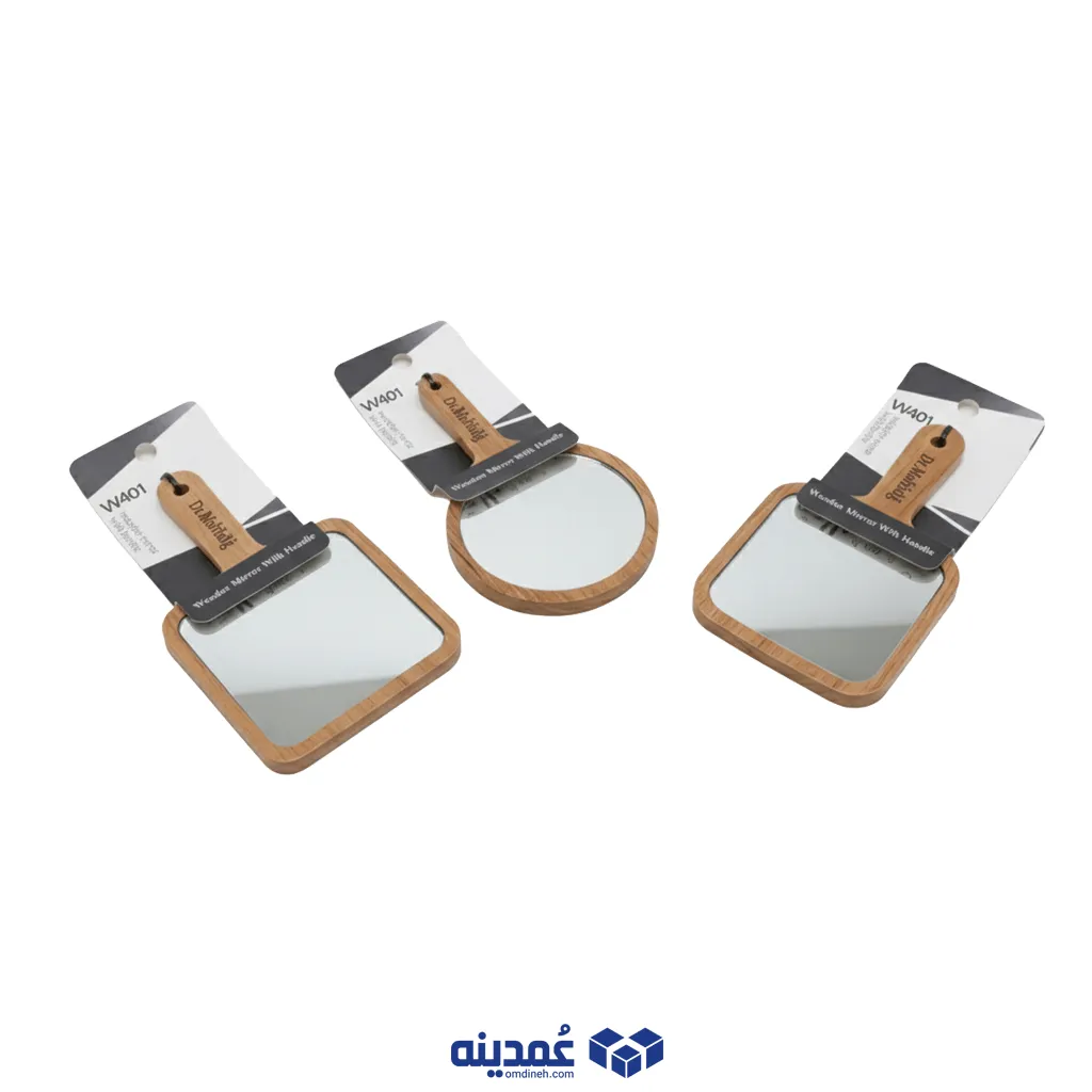 آینه چوبی دسته دار سایز کوچک