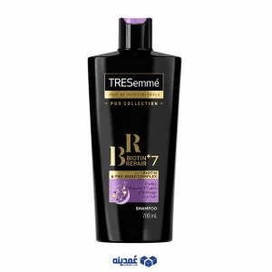 خرید عمده شامپو ترزمه مشکی مدل Biotin+ Repair 7 حجم 700 میل از عمدینه