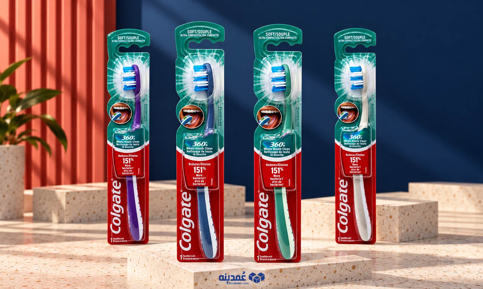 مسواک ۳۶۰ درجه کلگیت مدل Whole Mouth Clean 1 خرید عمده مسواک کلگیت 360 درجه