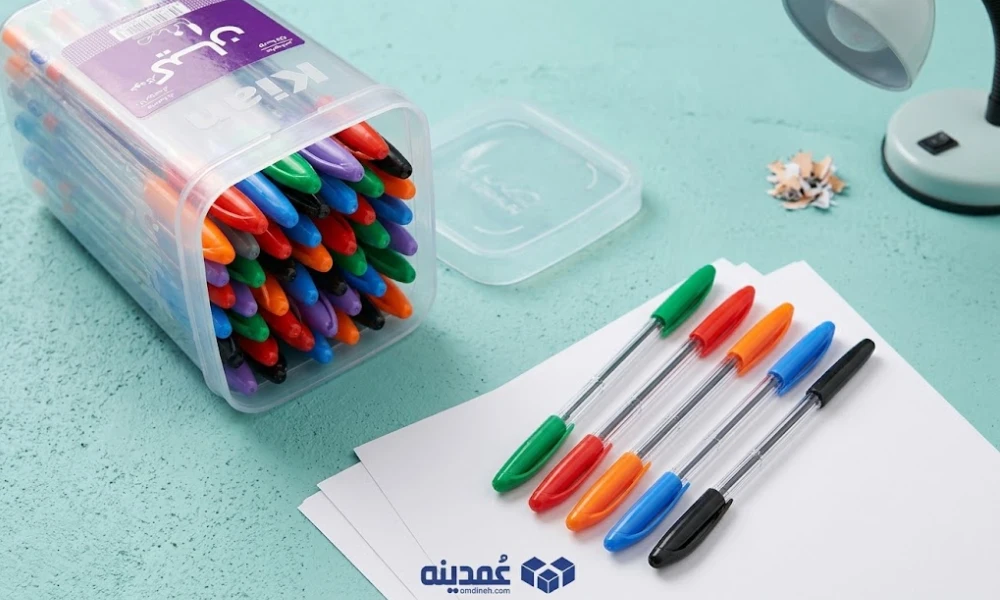 خرید عمده خودکار رنگ فانتزی کیان مدل صفا نوک 1 میلی متر بسته