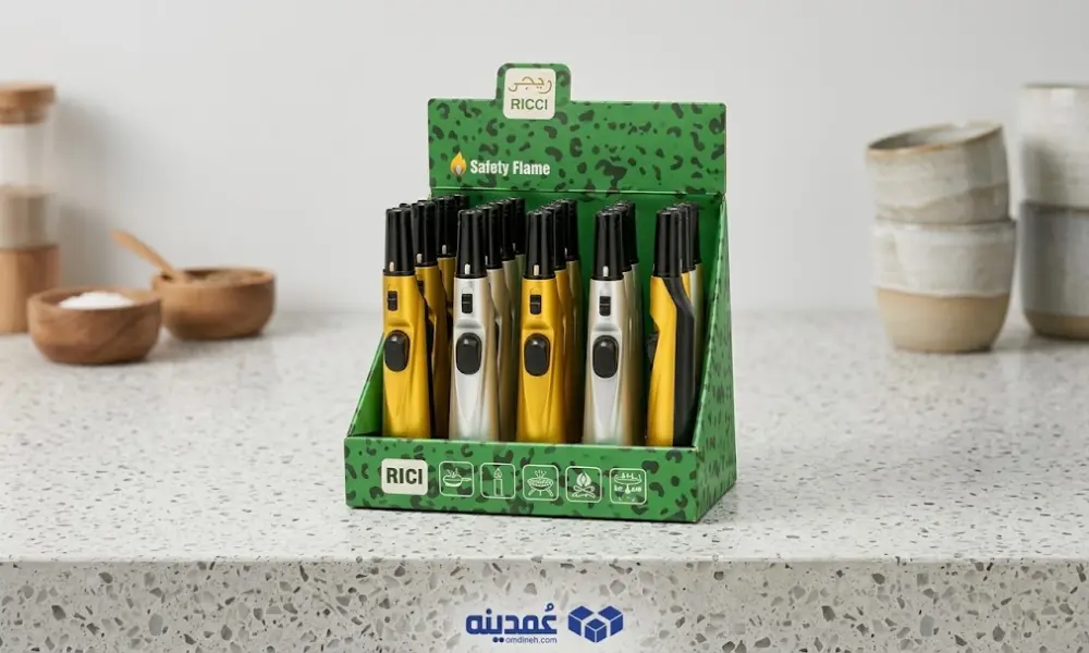 فندک آشپزخانه هرمی طلایی نقره ای ریجی (طرح جدید) 1 خرید عمده فندک آشپزخانه هرمی طلایی نقرهای ریجی (طرح جدید)