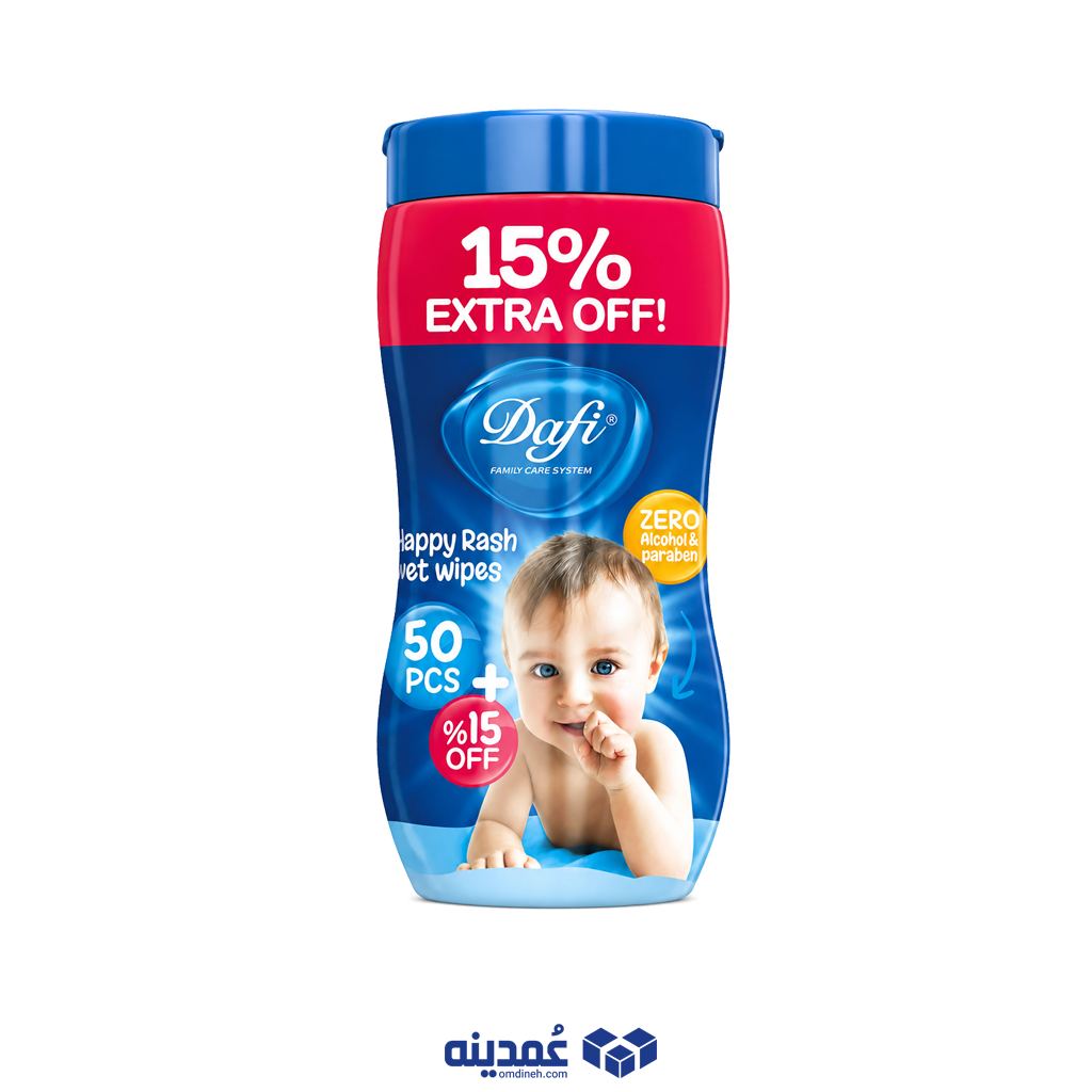 دستمال مرطوب کمر باریک کودک دافی مدل 15% اکسترا