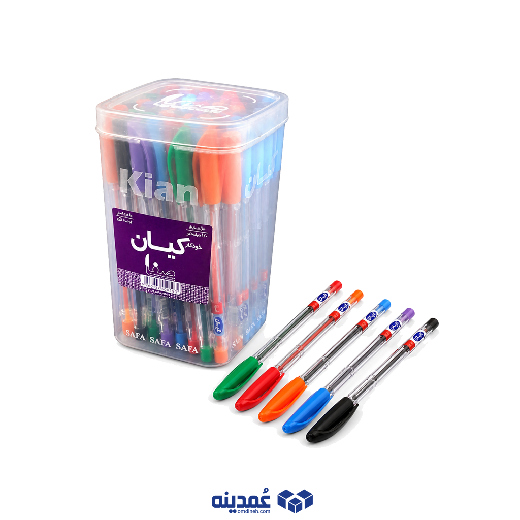 خودکار رنگ فانتزی کیان مدل صفا نوک 1 میلی متر بسته (لیوان) 50 عددی