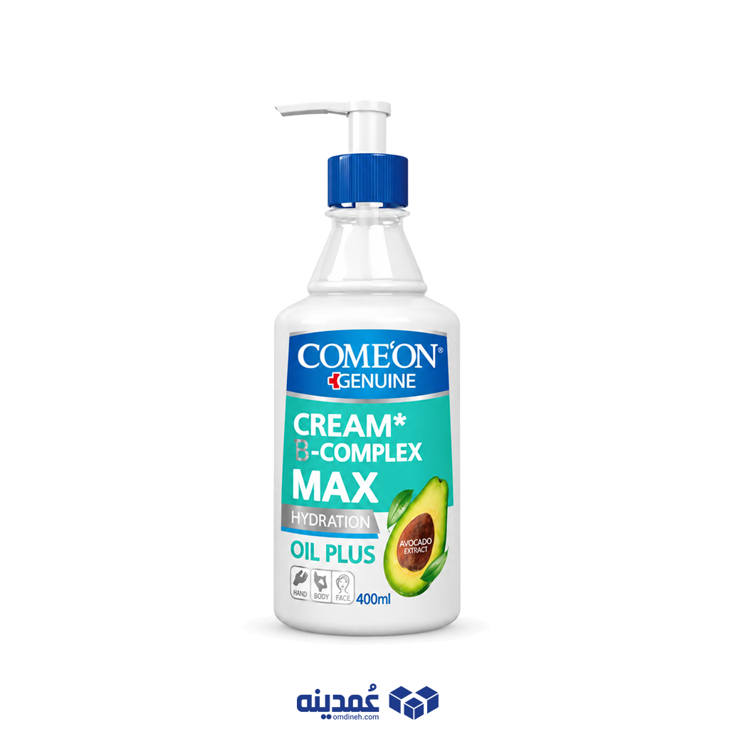 comeon-b-complex-max-pump-moisturizer-400ml کرم مرطوب کننده پمپی کامان مدل B Complex Max حجم 400 میلی لیتر