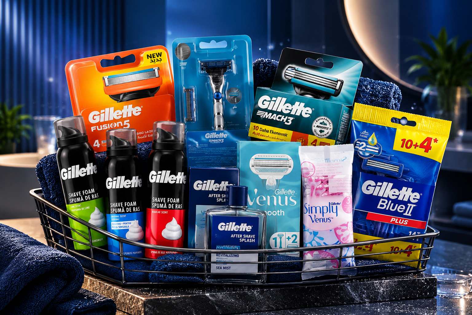خرید عمده انواع خودتراش ژیلت Gillette از عمدینه | قیمت عمده انواع تیغ یدک ژیلت