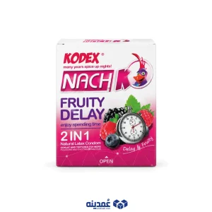 خرید عمده کاندوم تاخیری کدکس مدل Fruity Delay 2In1 بسته 3 عددی