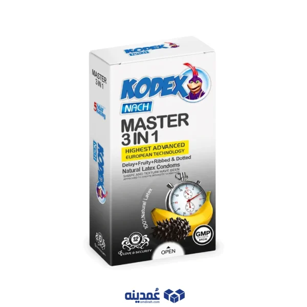 کاندوم کدکس مدل Master 3 In 1 بسته 12 عددی