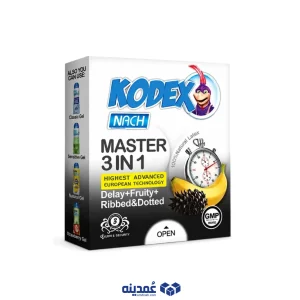 خرید عمده کاندوم تاخیری کدکس مدل Master 3 In 1 بسته 3 عددی از عمدینه