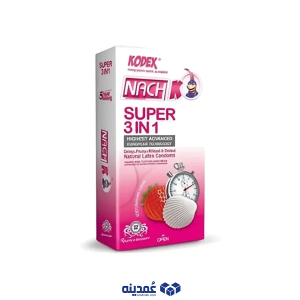 کاندوم کدکس مدل Super 3 in 1 بسته 12 عددی