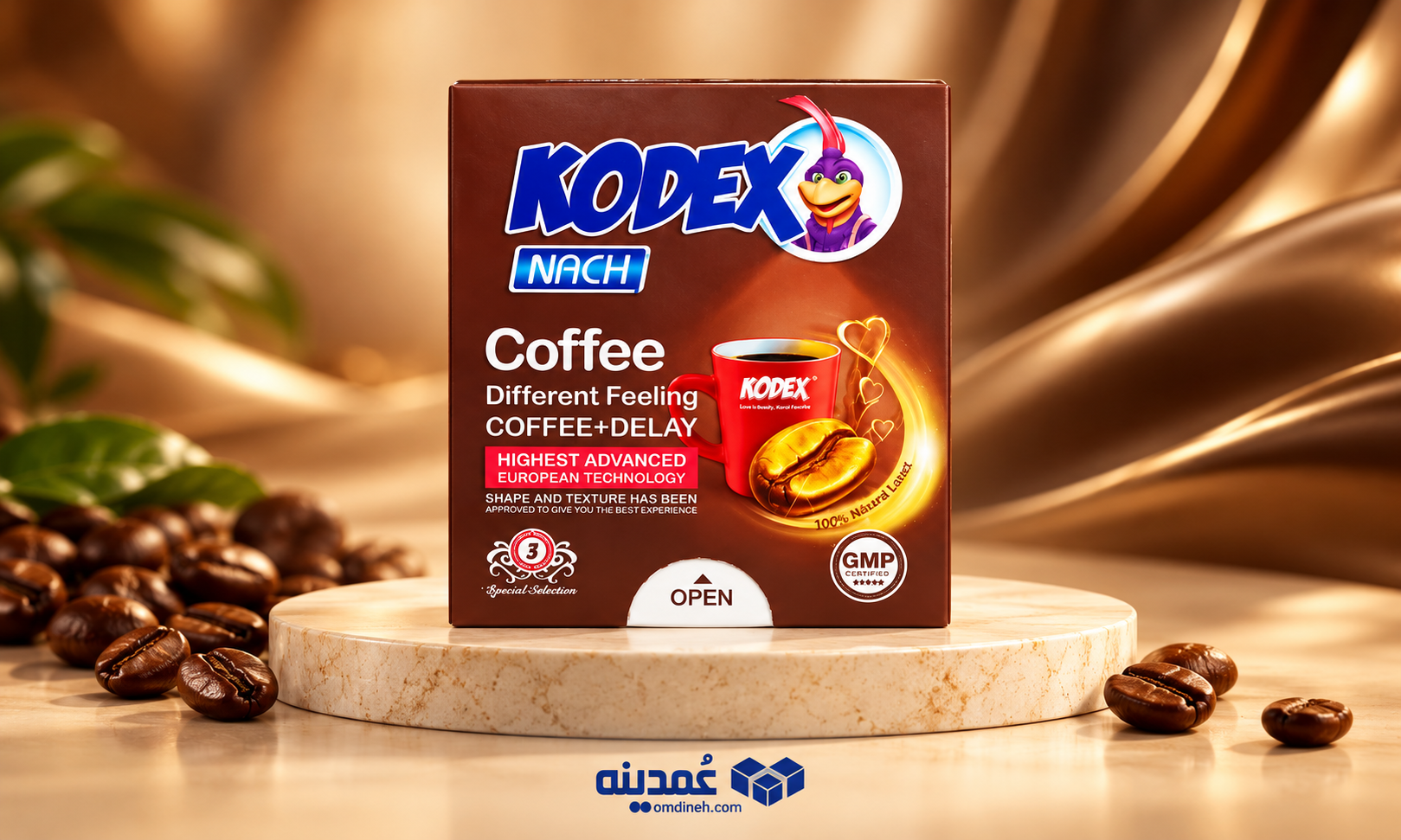 خرید عمده کاندوم تاخیری کدکس مدل Coffee بسته 3 عددی